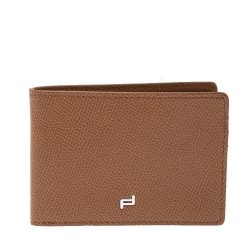 Pre Owned Porsche Design Brown Leather Bifold Wallet