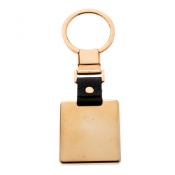 Porsche Design Black Leather Icon Gold Tone Key Ring