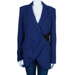 Prabal Gurung Navy Tuxedo Wrap Jacket L