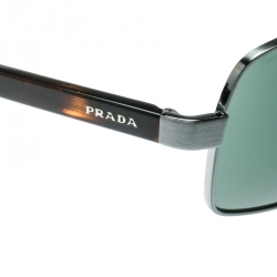 Prada Grey SPR 55Q Rectangle Aviator Sunglasses