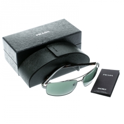 Prada Grey SPR 55Q Rectangle Aviator Sunglasses