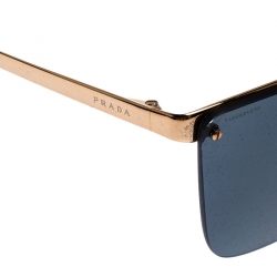 Pre Owned Prada Gold/Black Polarized SPR 68T Cinema Evolution Cat Eye Sunglasses