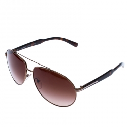 Pre Owned Prada Dark Brown Tortoise Gradient SPR50N Aviator Sunglasses