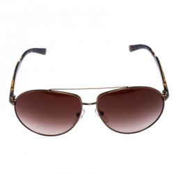 Pre Owned Prada Dark Brown Tortoise Gradient SPR50N Aviator Sunglasses