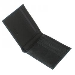 Pre Owned Prada Dark Blue Saffiano Bicolo Leather Bifold Wallet