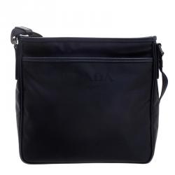 Pre Owned Prada Navy Blue Nylon Messenger Bag