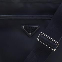 Pre Owned Prada Navy Blue Nylon Messenger Bag