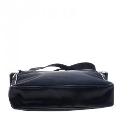 Pre Owned Prada Navy Blue Nylon Messenger Bag