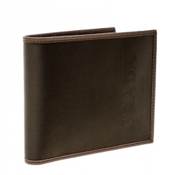 Prada Brown Nylon Bifold Wallet