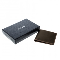 Prada Brown Nylon Bifold Wallet