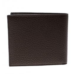 Pre Owned Prada Brown Leather Bifold Wallet