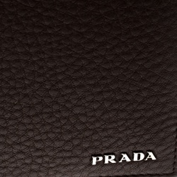 Pre Owned Prada Brown Leather Bifold Wallet