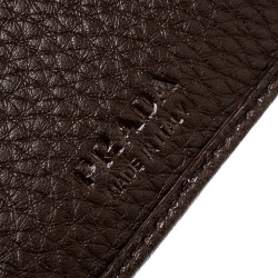 Pre Owned Prada Brown Leather Bifold Wallet