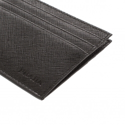 Pre Owned Prada Black Saffiano Leather Card Holder