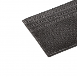 Pre Owned Prada Black Saffiano Leather Card Holder