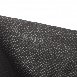 Pre Owned Prada Black Saffiano Leather Card Holder