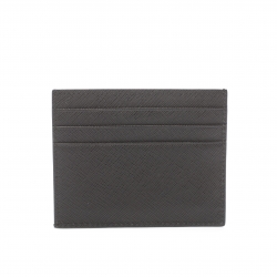 Pre Owned Prada Black Saffiano Leather Card Holder
