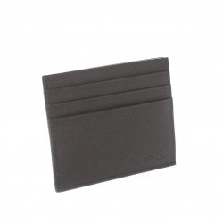 Pre Owned Prada Black Saffiano Leather Card Holder