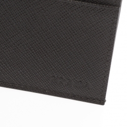 Pre Owned Prada Black Saffiano Leather Card Holder
