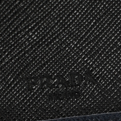 Prada Navy Blue Saffiano Lux Leather Bifold Compact Wallet