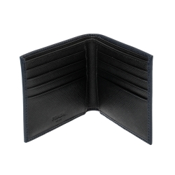 Prada Navy Blue Saffiano Lux Leather Bifold Compact Wallet