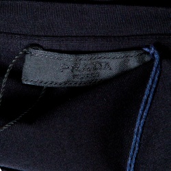 Pre Owned Prada Black Pocket and Shoulder Patch Detail Cotton T-Shirt M