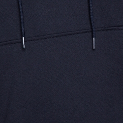 Pre Owned Prada Navy Blue Cotton Hooded Sweatshirt S