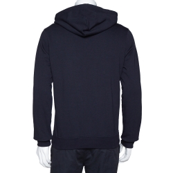 Pre Owned Prada Navy Blue Cotton Hooded Sweatshirt S