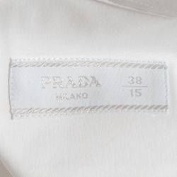 Pre Owned Prada White Cotton Stretch Long Sleeve Shirt S