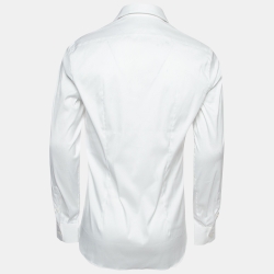 Pre Owned Prada White Cotton Stretch Long Sleeve Shirt S