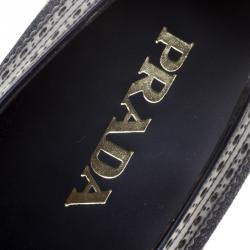 Prada Blue Denim And Brogue Wingtip Leather Espadrille Derby Size 44