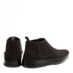 Prada Dark Brown Suede Chelsea Boots Size 40.5