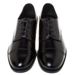 Prada Black Leather Oxfords Size 41.5