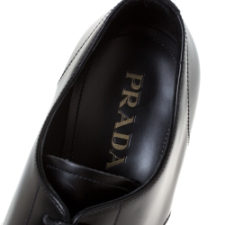 Prada Black Leather Oxfords Size 41.5
