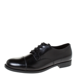 Prada Black Leather Oxfords Size 41.5