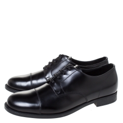 Prada Black Leather Oxfords Size 41.5