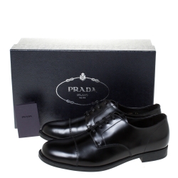 Prada Black Leather Oxfords Size 41.5