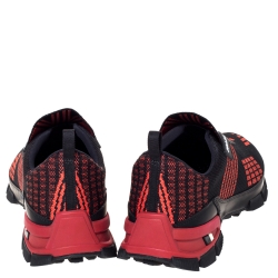 Prada Black/Orange Knit Fabric Cross Action Sneakers Size 41