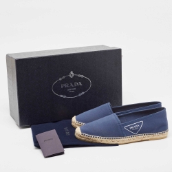 Prada Blue Canvas Slip On Espadrilles Size 41