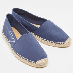 Prada Blue Canvas Slip On Espadrilles Size 41