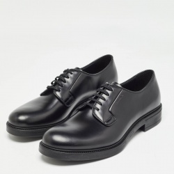 Prada Black Leather Lace Up Oxford Size 42
