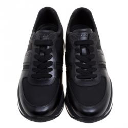 Prada Sport Black Leather And Nylon Sneakers Size 42