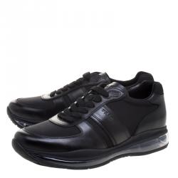 Prada Sport Black Leather And Nylon Sneakers Size 42