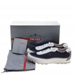Pre Owned Prada Sport Tricolor Fabric and Leather Low Top Sneakers Size 41.5