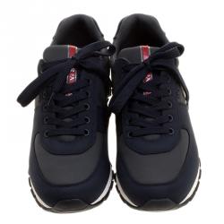 Pre Owned Prada Sport Two Tone Fabric Lace Up Sneakers Size 42.5