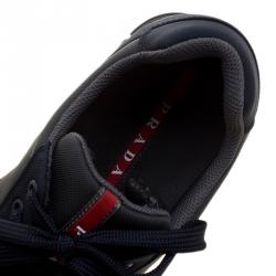 Pre Owned Prada Sport Two Tone Fabric Lace Up Sneakers Size 42.5