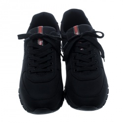 Pre Owned Prada Sport Black Canvas Lace Up Sneakers Size 42