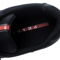 Pre Owned Prada Sport Black Canvas Lace Up Sneakers Size 42