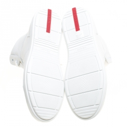 Pre Owned Prada Sport White Leather High Top Sneakers Size 41