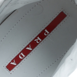 Pre Owned Prada Sport White Leather High Top Sneakers Size 41